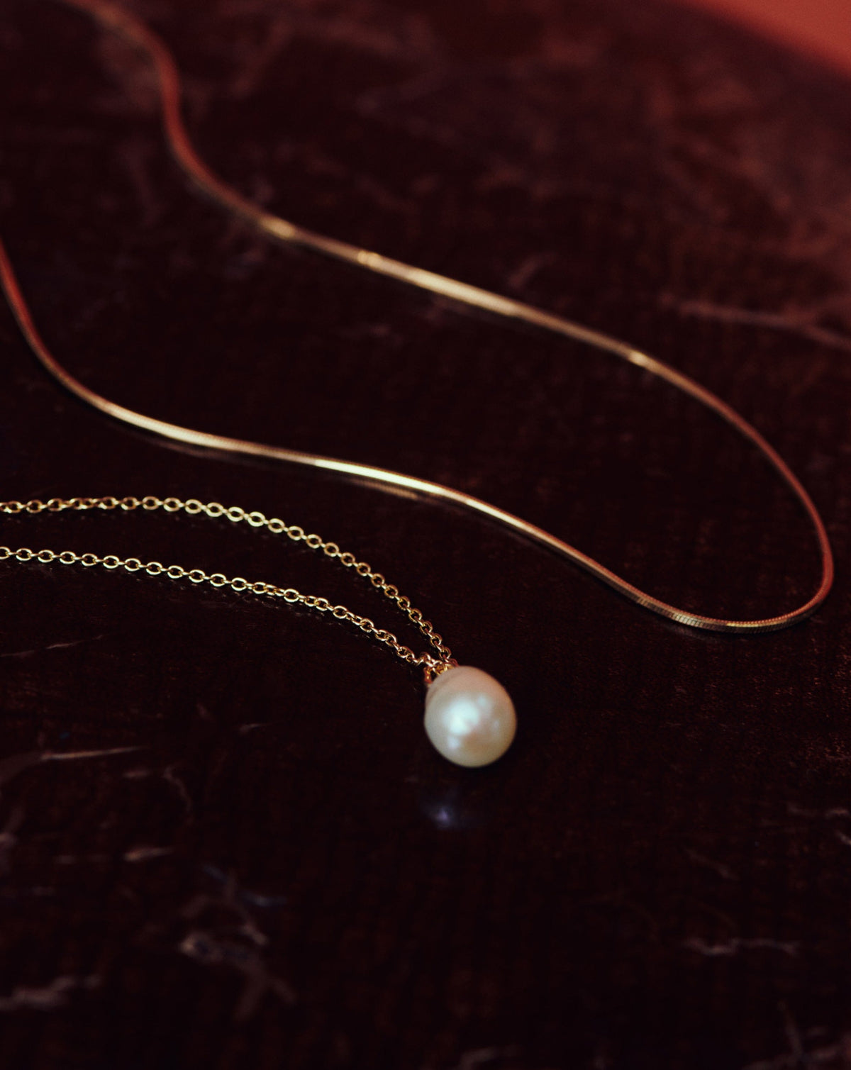Gold Baroque Pearl Organic Necklace
