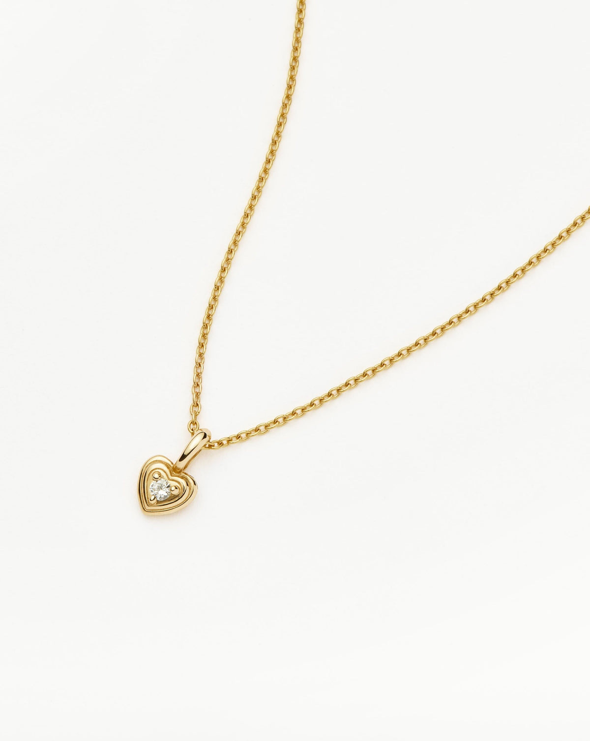 Gold Diamond Heart Mini Necklace