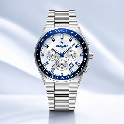 REWARD VIP Stainless Steel GMT Chronograph Watch for Men