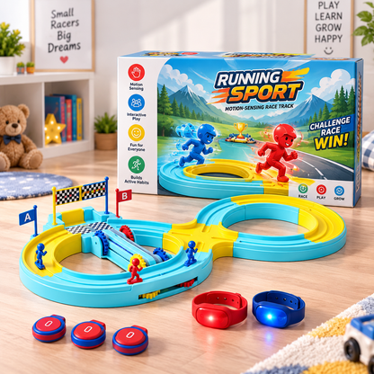 Interactive Motion-Sensing Running Sport Race Track Game for Kids