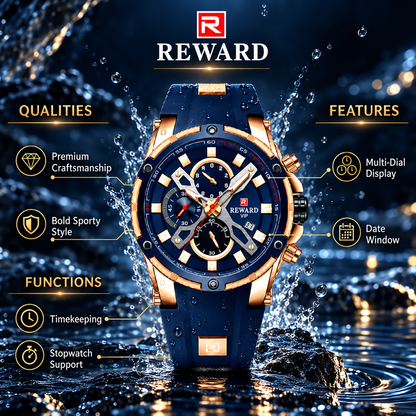 REWARD VIP Rose Gold Chronograph Luxury Men's Watch