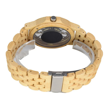 Wooden Watches for Men Handmade  Engraved Wood Watch Analog Quartz Men's Wooden Watch