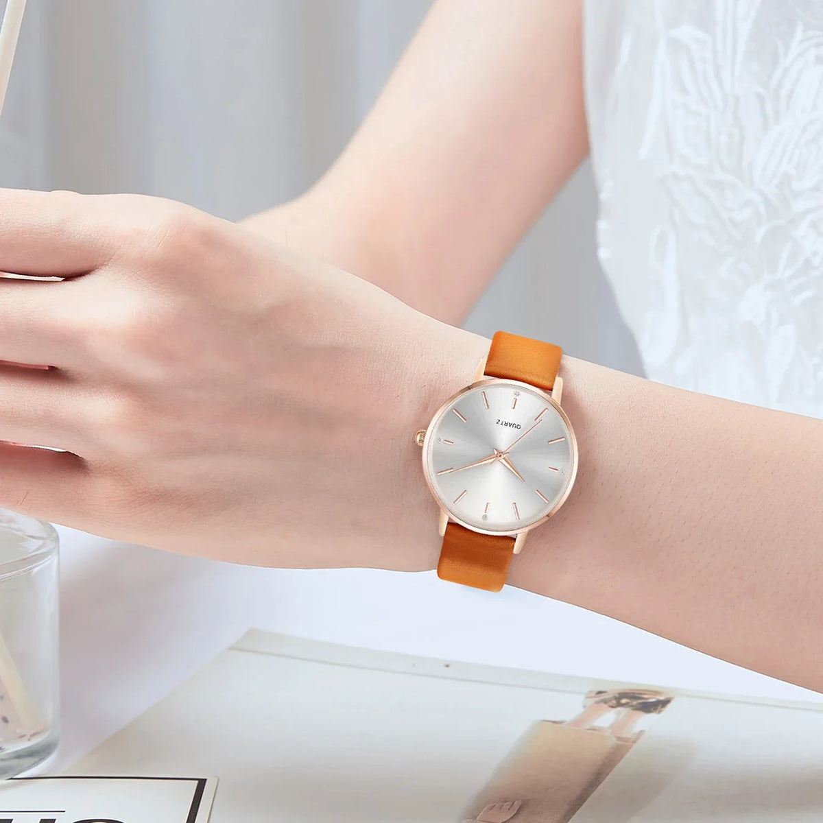Watches for Women Leather Band Luxury Watches Quartz Watch Casual Bracelet Watch for Women