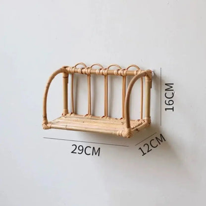 Rattan Wall Shelves Home Organizer Kitchen