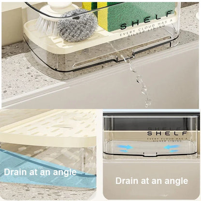 Kitchen Organizer Sink Cleaning Tools Storage Rack Kitchen Multifunctional Drain Rack for Sponge Cleanser Organizer