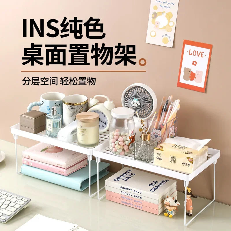 Home Closet Organizer Storage Shelf for Kitchen Rack Space Saving Makeup Organizer Wardrobe Decorative Shelves Cabinet Holders detail view