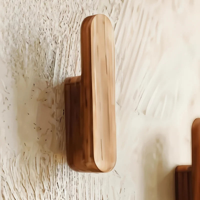 4pc Rustic Wooden Wall Hook for Doorway Bedroom Bathroom Coat and Hat Rack Home Decor Organizer Mother's Day gift detail view