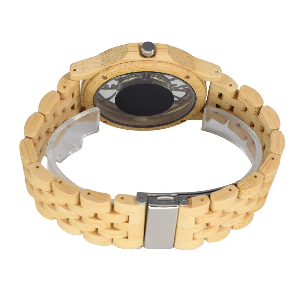 Wooden Watches for Men Handmade  Engraved Wood Watch Analog Quartz Men's Wooden Watch