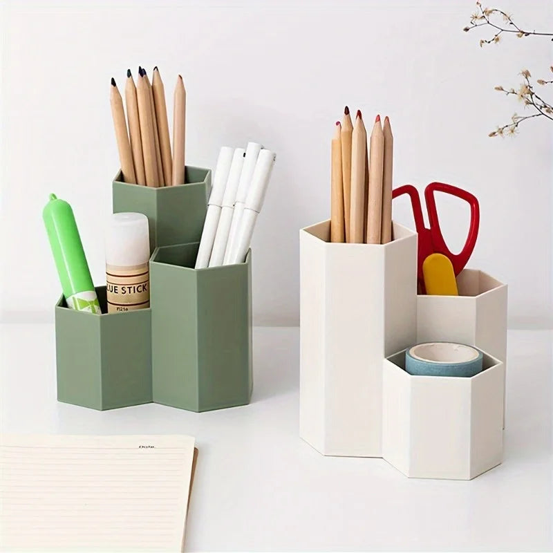 Pen Holder Pen Organizer, Clear Pencil Organizer Cup for Countertop Desk Accessory Storage Home Office and School