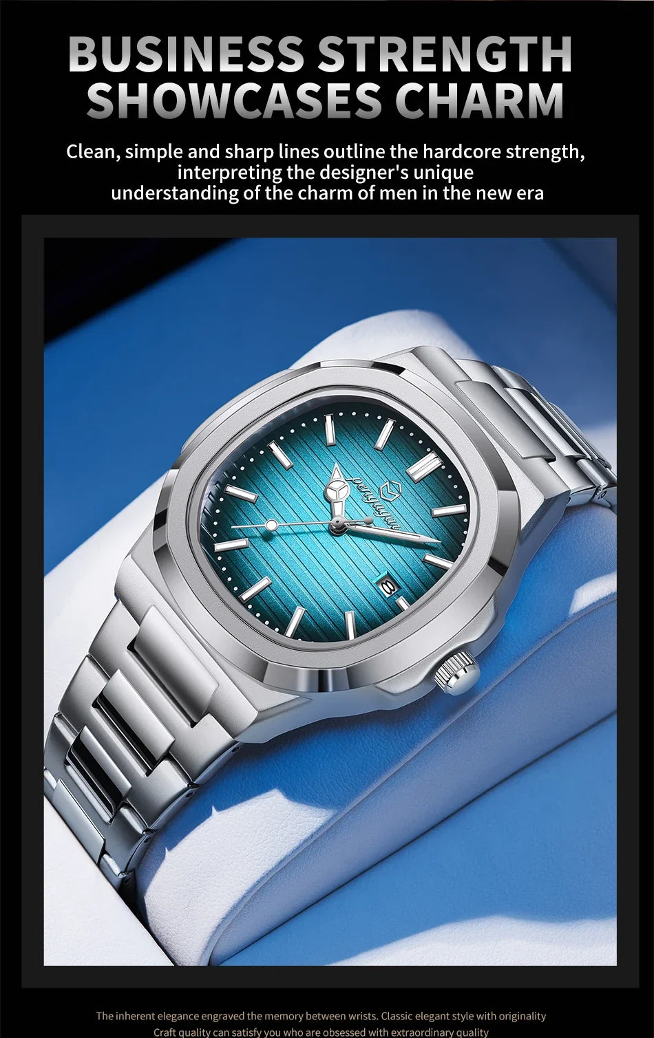 2026 New Luxury Military Man Watch Square Waterproof Luminous Date Week Men Watch Stainless Steel Quartz Men's Watches Reloj+box