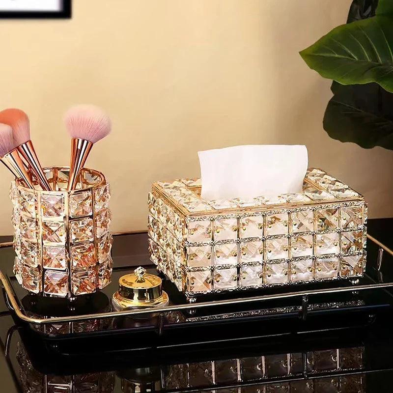 1pcs Clear Tissue Box Decorative Tissue Holder for Living Room Coffee Table Desktop Home Decor Organizer detail view