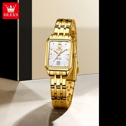 OLEVS 5616 Women Watch Luxury Brand Quartz Watch Elegance Original Square Dial Gold Women Watch Waterproof Luminous Watch