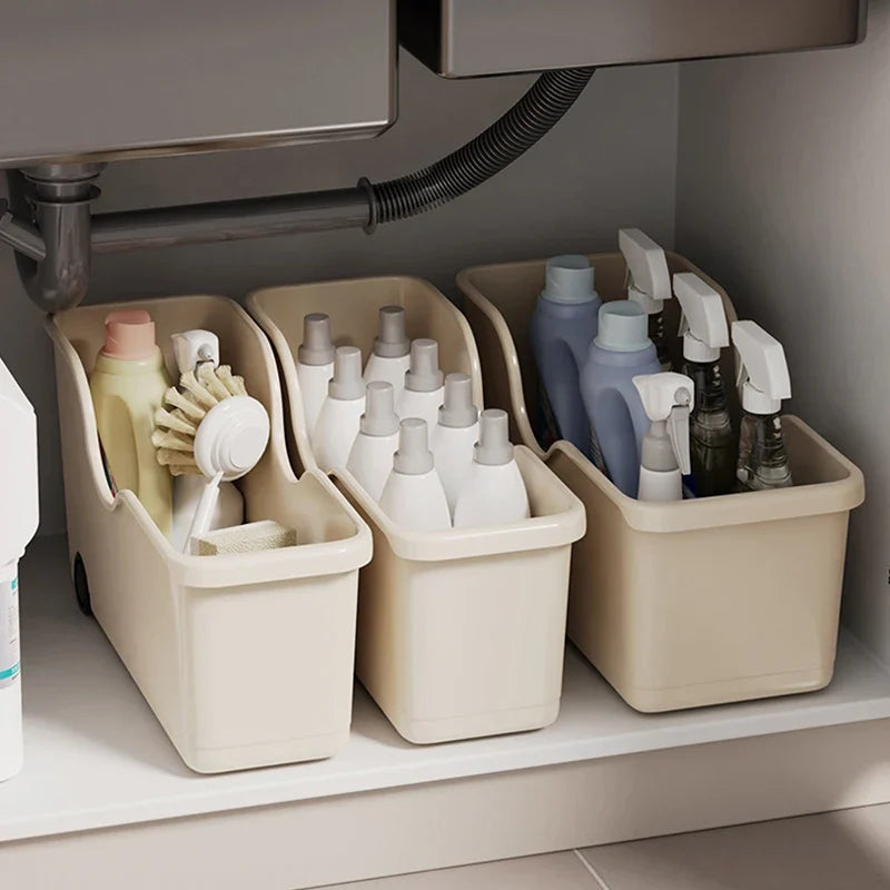Kitchen Closet Organizer Make Up Organizer Sundries Storage Case with Wheels Seasoning Bottle Storage Container detail view