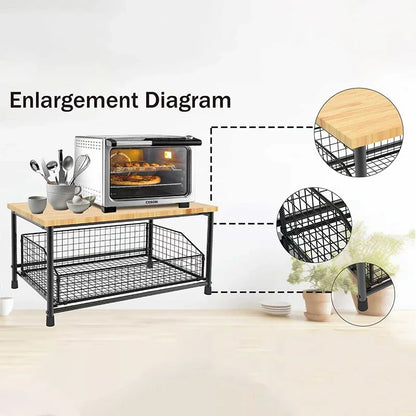 Kitchen Countertop Organizer – Multi-Use Shelf for Microwave, Spices, Coffee Machine & Printer