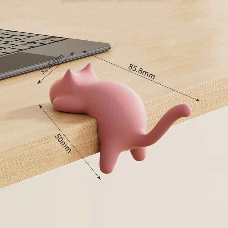 Fun Cat Design Key Hooks for Desk Table Edge Office Bag Storage Kawaii Home Decor Organizer Cute Space Saving Accessory