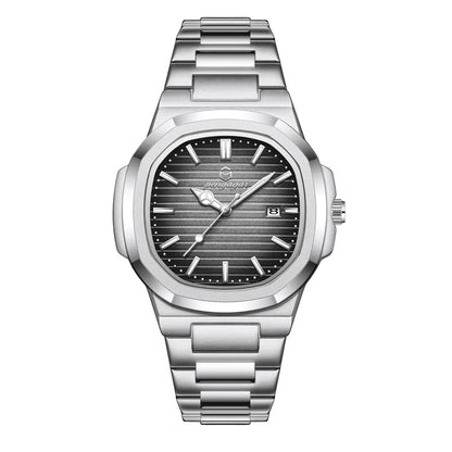 2026 New Luxury Military Man Watch Square Waterproof Luminous Date Week Men Watch Stainless Steel Quartz Men's Watches Reloj+box