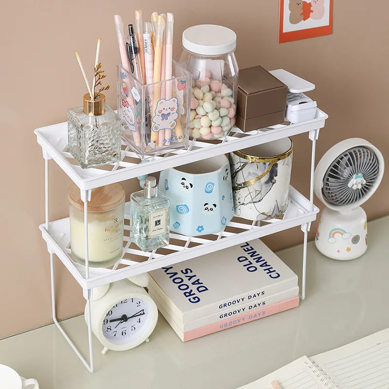 Home Closet Organizer Storage Shelf for Kitchen Rack Space Saving Makeup Organizer Wardrobe Decorative Shelves Cabinet Holders