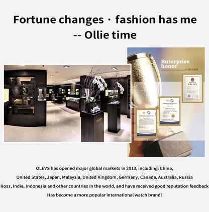 OLEVS 9810 Women Watch Automatic Mechanical Watch Simple Roman Scale Square Diamond Women Watch Waterproof Calendar Dress Watch