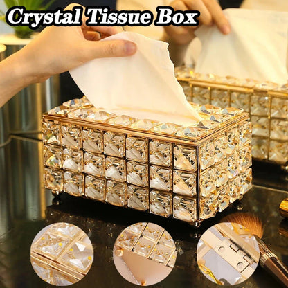 1pcs Clear Tissue Box Decorative Tissue Holder for Living Room Coffee Table Desktop Home Decor Organizer