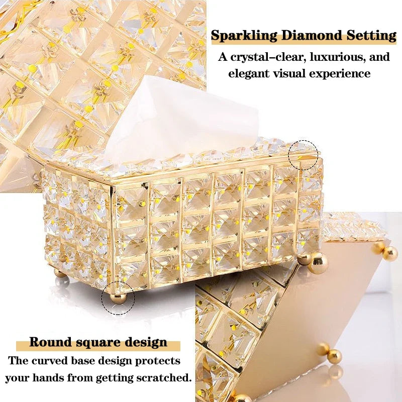 1pcs Clear Tissue Box Decorative Tissue Holder for Living Room Coffee Table Desktop Home Decor Organizer