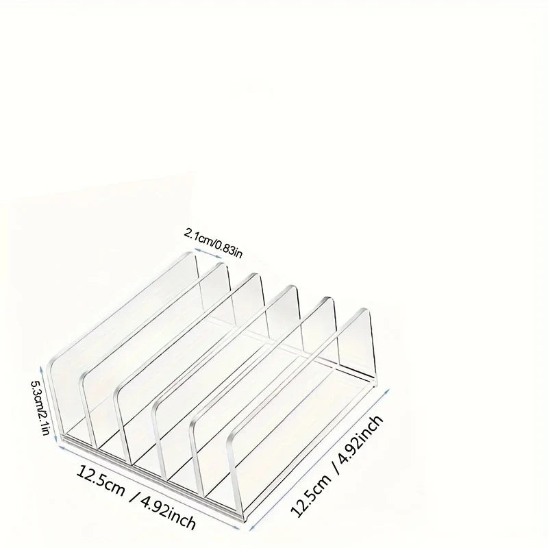 1pc vertical file organizer, acrylic desktop organizer, laptop stand - can hold up to 5 laptops, tablets and smartphones