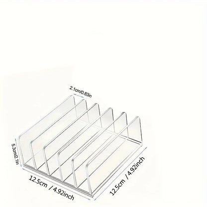 1pc vertical file organizer, acrylic desktop organizer, laptop stand - can hold up to 5 laptops, tablets and smartphones