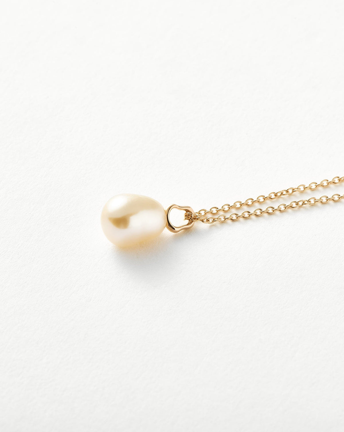 Gold Baroque Pearl Organic Necklace