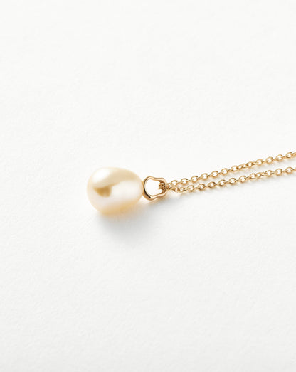 Gold Baroque Pearl Organic Necklace