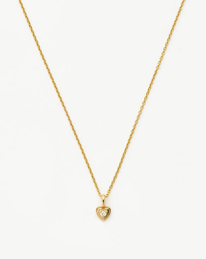 Gold Diamond Heart Mini Necklace