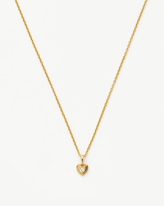 Gold Diamond Heart Mini Necklace