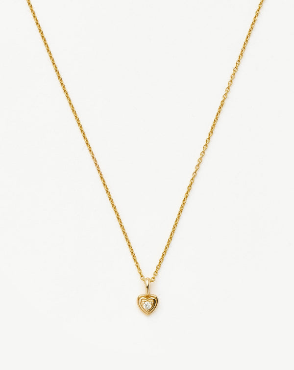 Gold Diamond Heart Mini Necklace