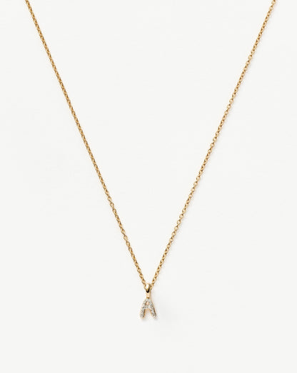 Gold Diamond Mini Pendant Necklace