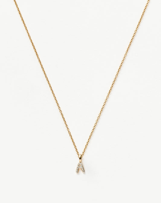 Gold Diamond Mini Pendant Necklace
