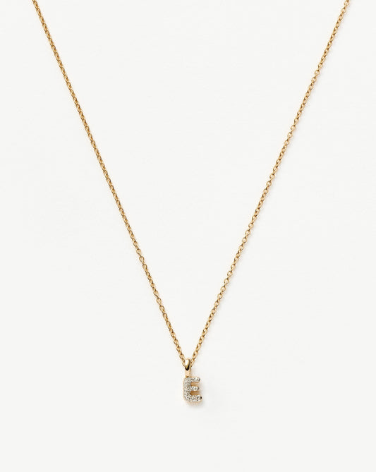 Solid Gold Diamond Mini Pendant Necklace