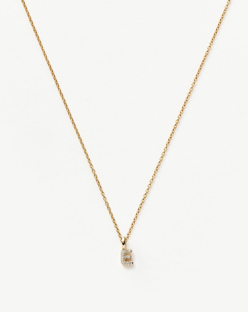Solid Gold Diamond Mini Pendant Necklace