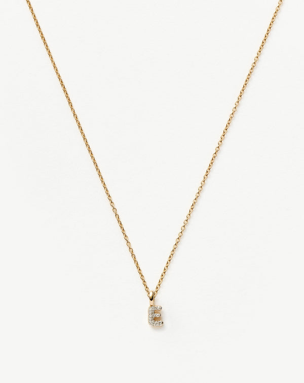 Solid Gold Diamond Mini Pendant Necklace