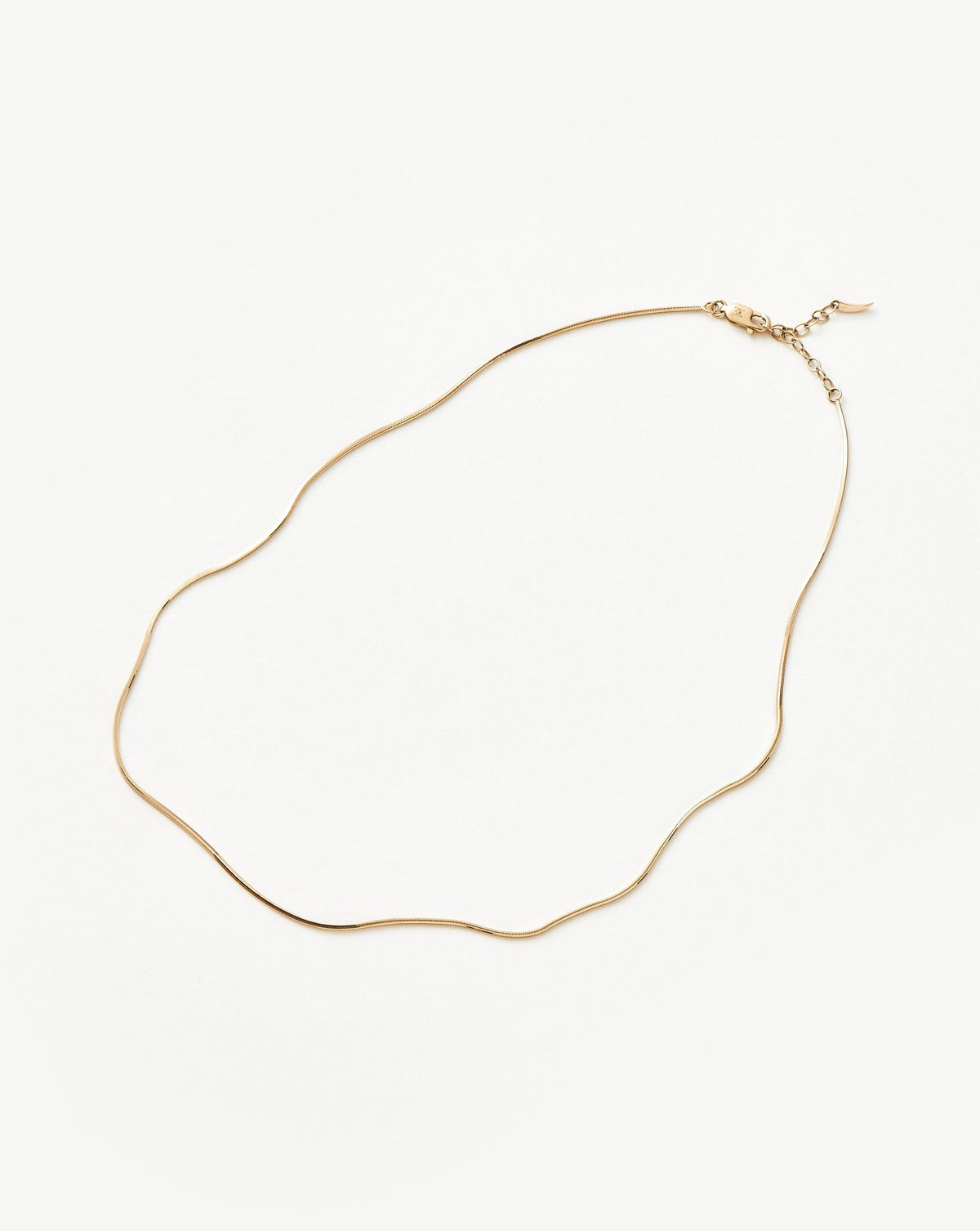 Solid Gold Square Snake Chain Necklace