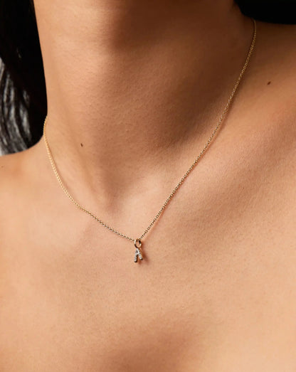 Gold Diamond Mini Pendant Necklace
