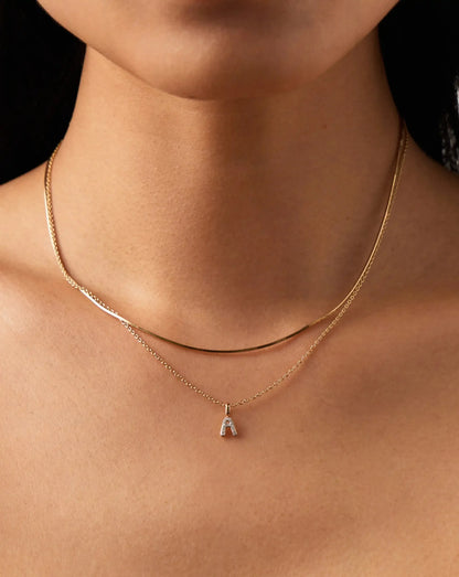 Gold Diamond Mini Pendant Necklace
